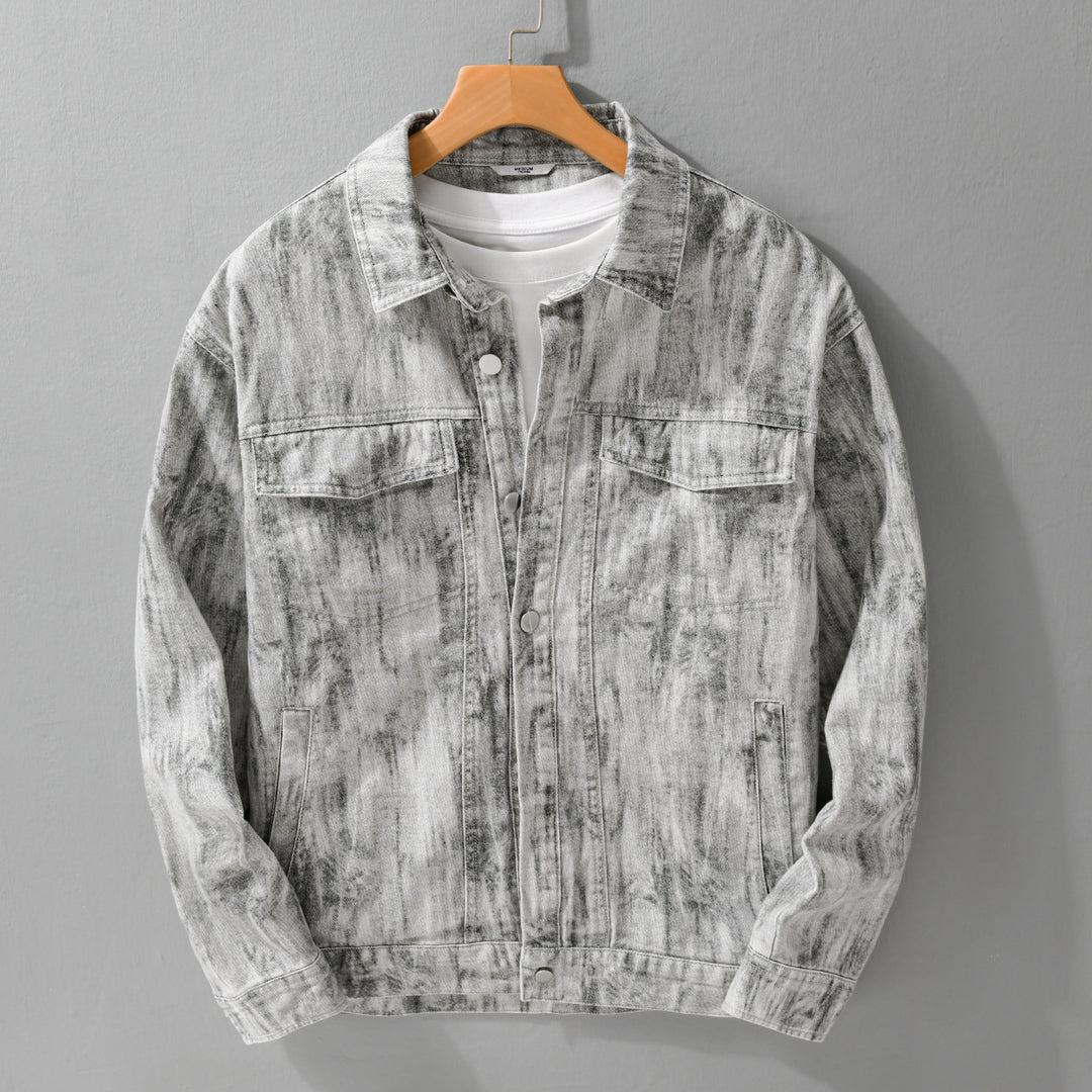 Herren Jeansjacke im Acid‑Wash Look mit Oversize‑Schnitt Nord Taschen