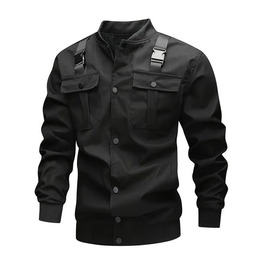 Herren Bomberjacke im Utility‑Stil mit Schulterträgern, Druckknopfleiste & Pattentaschen Nord Taschen