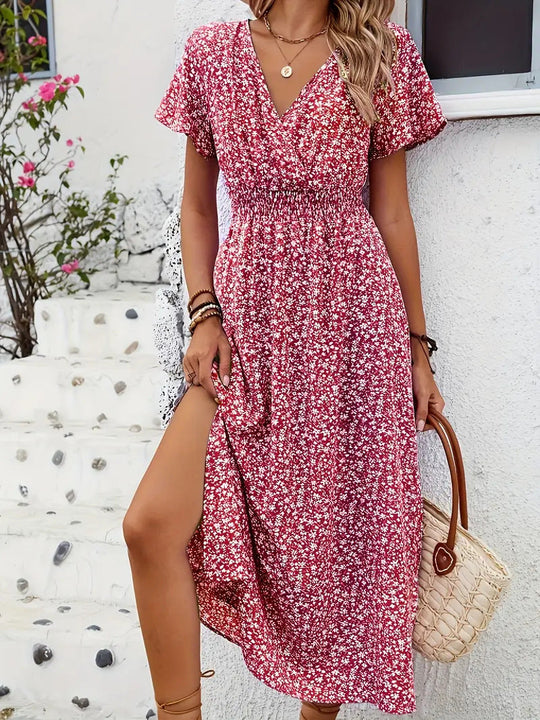 Damen Maxi-Kleid mit floralen Mustern