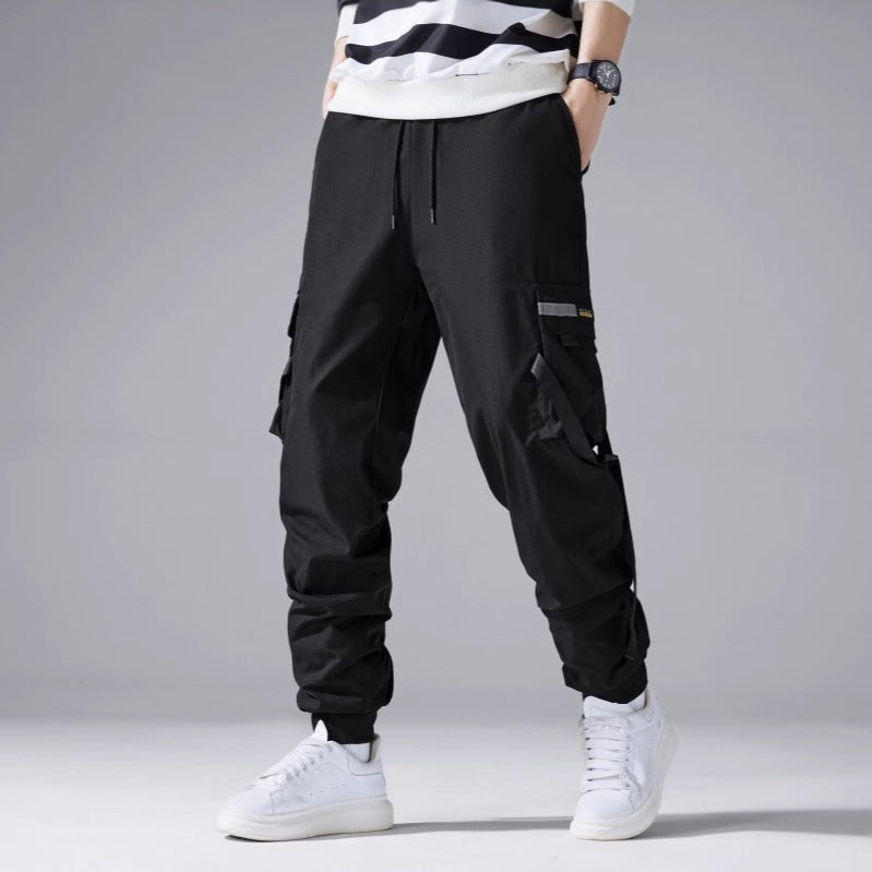 Herren Utility‑Cargohose im Joggerstil mit Multifunktions‑Taschen und Kordelbund Nord Taschen