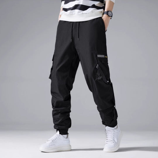Herren Utility‑Cargohose im Joggerstil mit Multifunktions‑Taschen und Kordelbund Nord Taschen