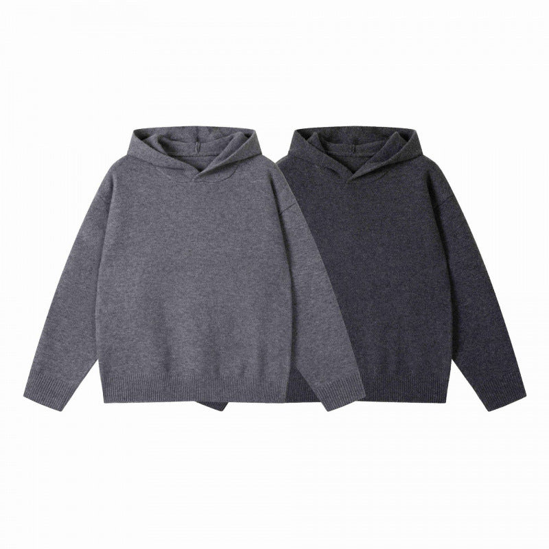 Unisex Oversize-Feinstrick-Kapuzenpullover mit Raglanärmeln und geripptem Saum Nord Taschen