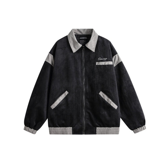 Unisex Harrington-Blousonjacke mit Strukturstoff und Kontrastbesatz Nord Taschen