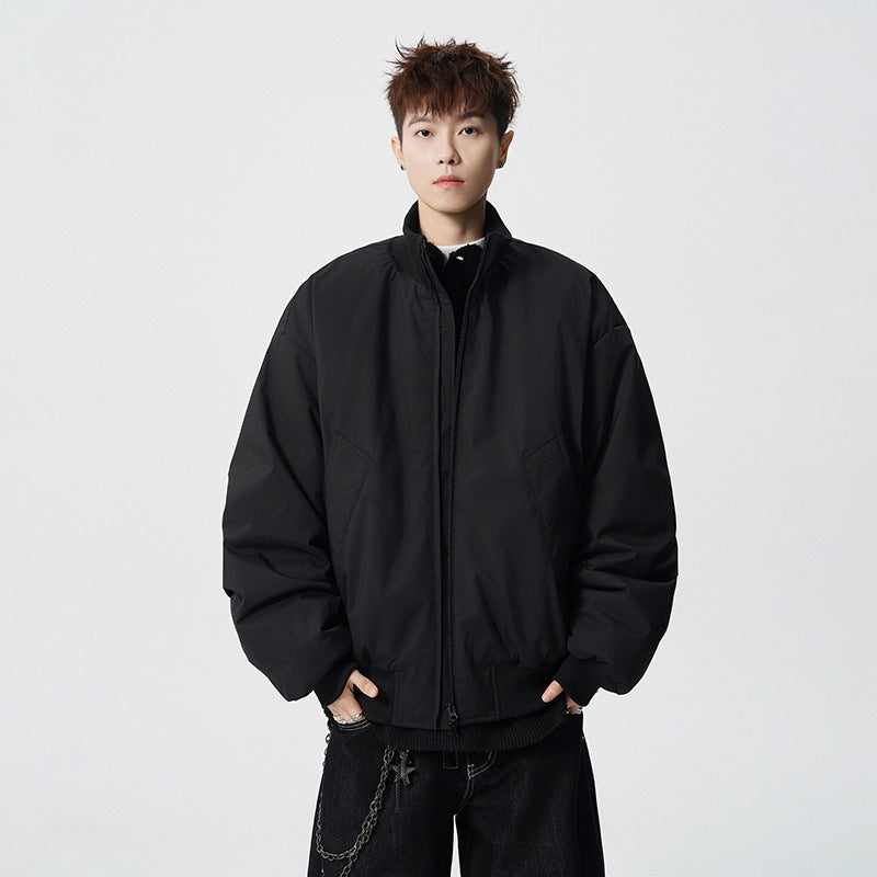 Herren Oversized Bomberjacke mit wattierter Füllung und geripptem Saum Nord Taschen