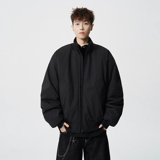 Herren Oversized Bomberjacke mit wattierter Füllung und geripptem Saum Nord Taschen