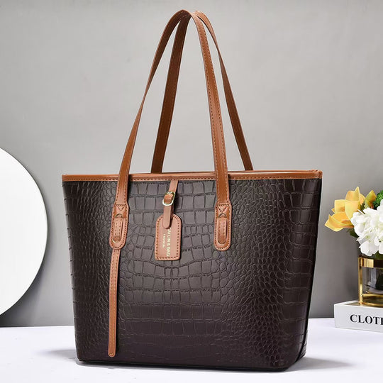 Damen elegante Shopper-Tasche im zeitlosen Krokodil-Look Nord Taschen