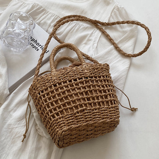Damen Jute-Tasche mit verspieltem Kirschmuster und handgefertigten Details Nord Taschen