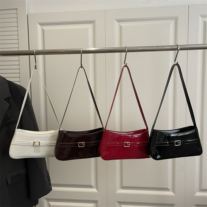 Damen Schultertasche mit elegantem Klappverschluss und mattem Kunstleder Nord Taschen