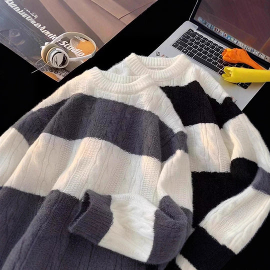Damen Lässiger Strickpullover mit Zopfmuster Nord Taschen