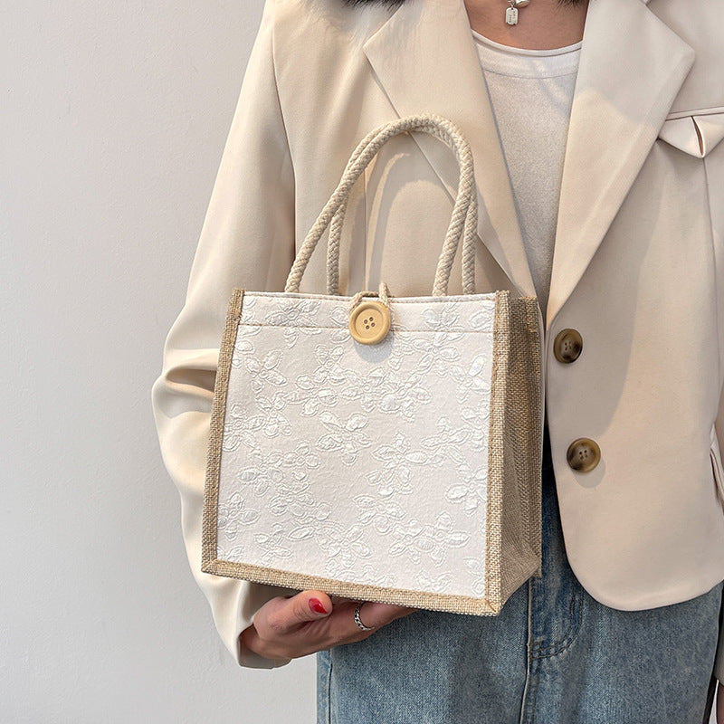 Damen Tasche mit floraler Stickerei und robusten Handgriffen Nord Taschen