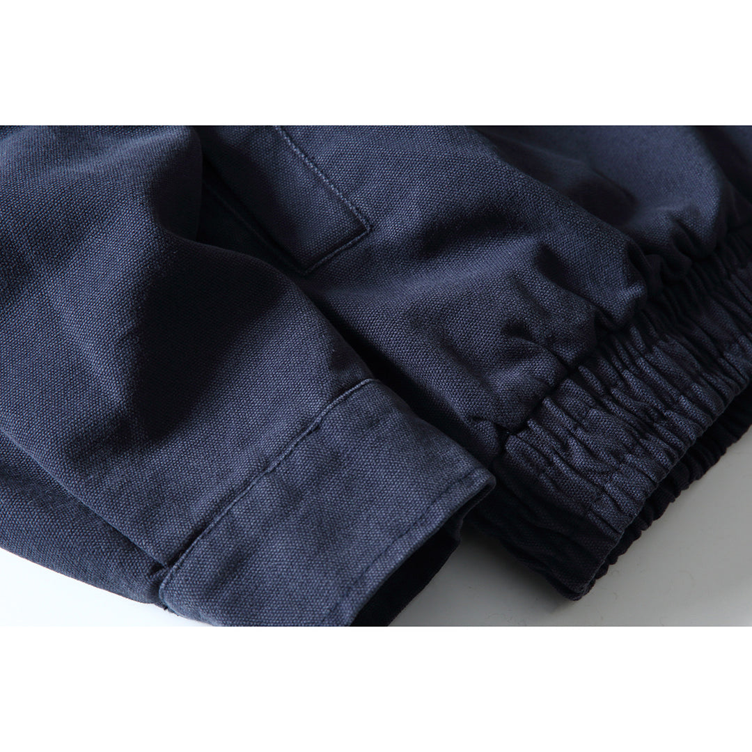 Herren Boxy-Canvas-Blouson mit kontrastierendem Kunstlederkragen und elastischem Saum Nord Taschen