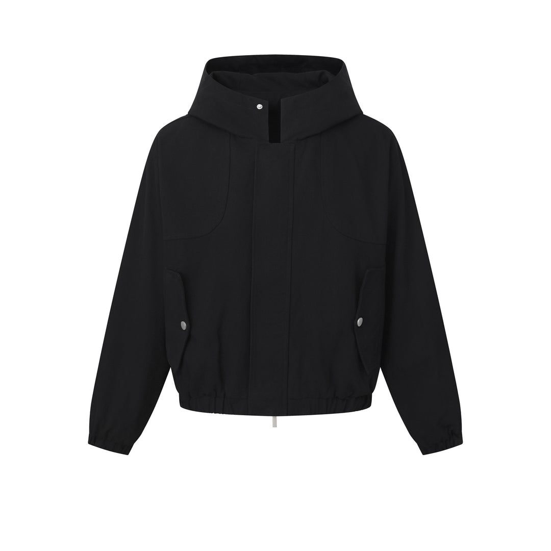 Damen Kurz geschnittene Kapuzenblousonjacke mit Tunnelzugsaum und aufgesetzten Pattentaschen Nord Taschen