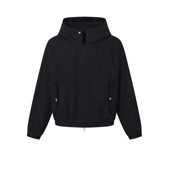 Damen Kurz geschnittene Kapuzenblousonjacke mit Tunnelzugsaum und aufgesetzten Pattentaschen Nord Taschen