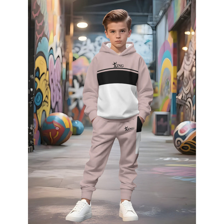 Unisex Kinder Jogginganzug mit Kapuzenpullover und detailreichem Auto-Print Nord Taschen