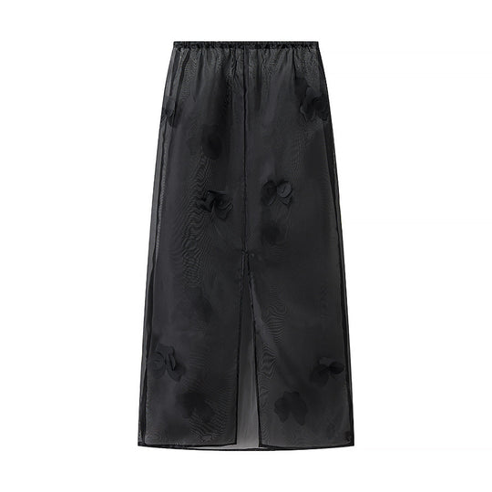 Damen Transparenter Organza-Unterrock mit elastischem Bund und 3D‑Blütenapplikation Nord Taschen