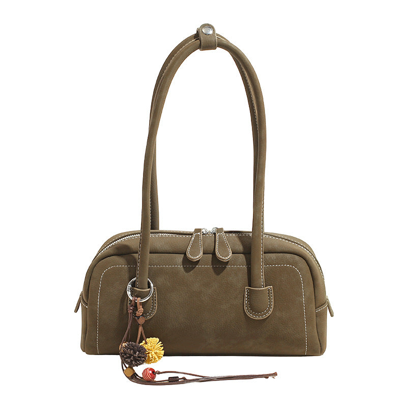 Damen Designer Handtasche mit stilvollem Reißverschluss und verspieltem Anhänger Nord Taschen
