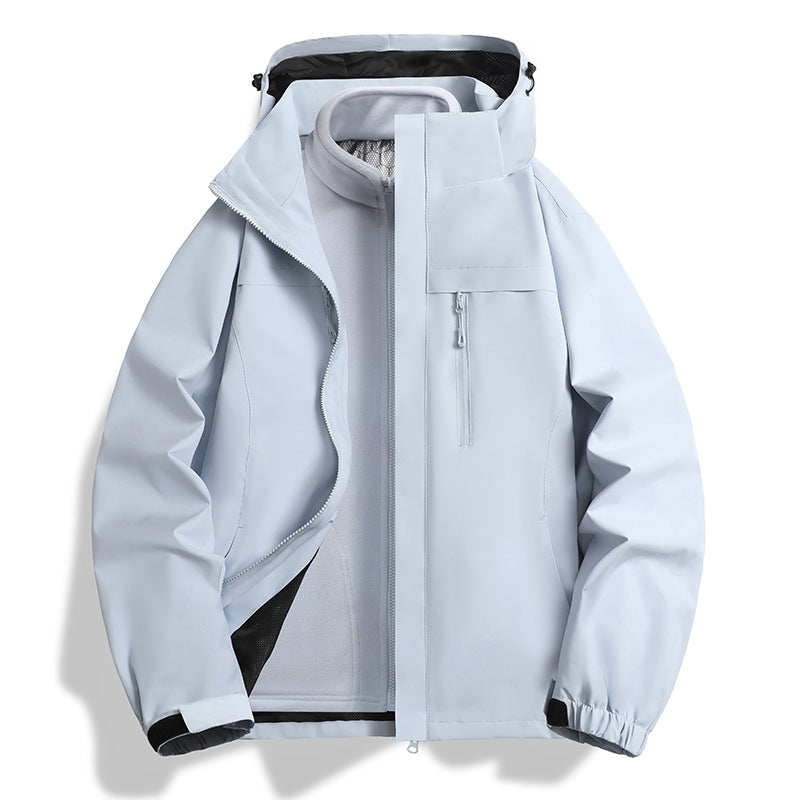 Herren Zwei-in-eins Softshell-Hybridjacke mit abnehmbarer Fleece-Innenjacke und wasserabweisender Membran Nord Taschen