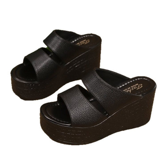 Damen Plateau-Sandalen mit breiten Riemen und rutschfester Sohle Nord Taschen