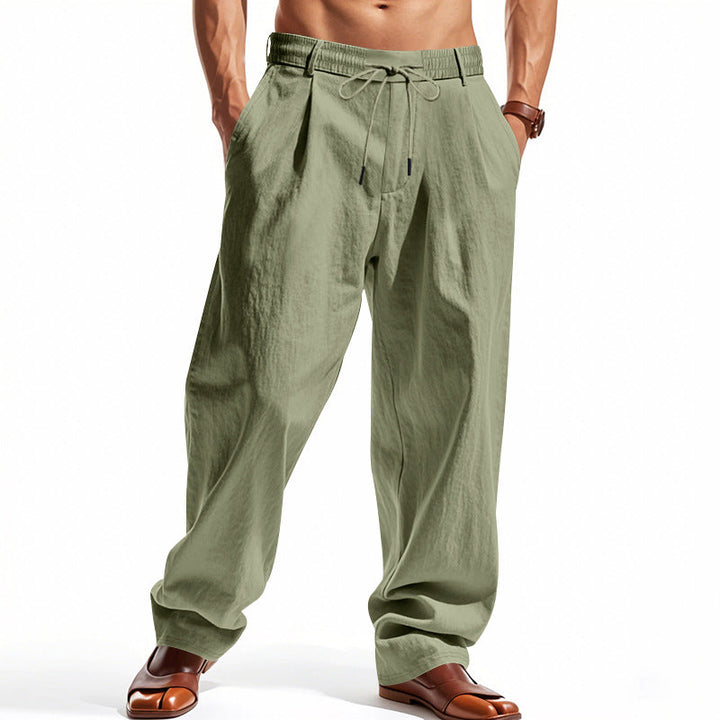 Herren lockere Chino-Hosen mit seitlichen Taschen und elastischem Bund