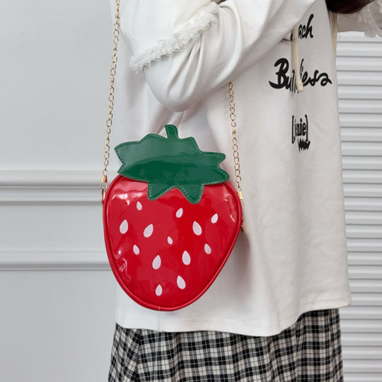 Damen Clutch-Tasche im fruchtigen Erdbeermotiv mit abnehmbarem Schulterriemen Nord Taschen