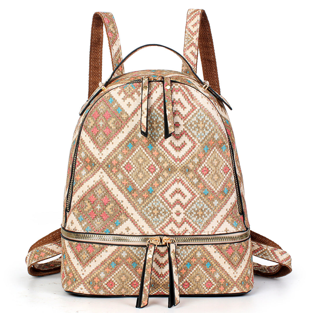 Damen Rucksack mit geometrischem Muster und luxuriösem Futter Nord Taschen