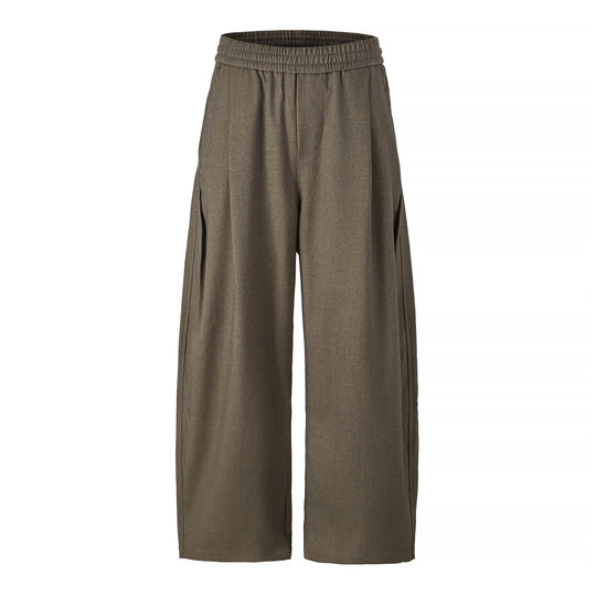 Damen Hochtaillierte Culotte-Hose mit weitem Bein und elastischem Bund Nord Taschen