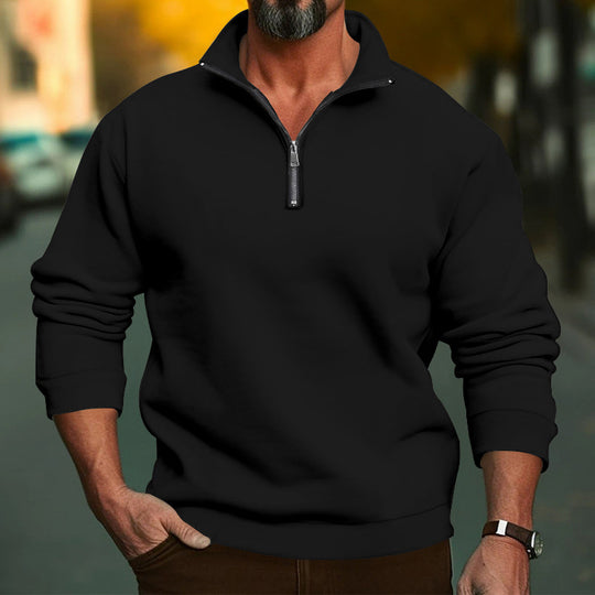 Herren Komfort-Halbzip-Sweatshirt aus French-Terry mit Stehkragen Nord Taschen