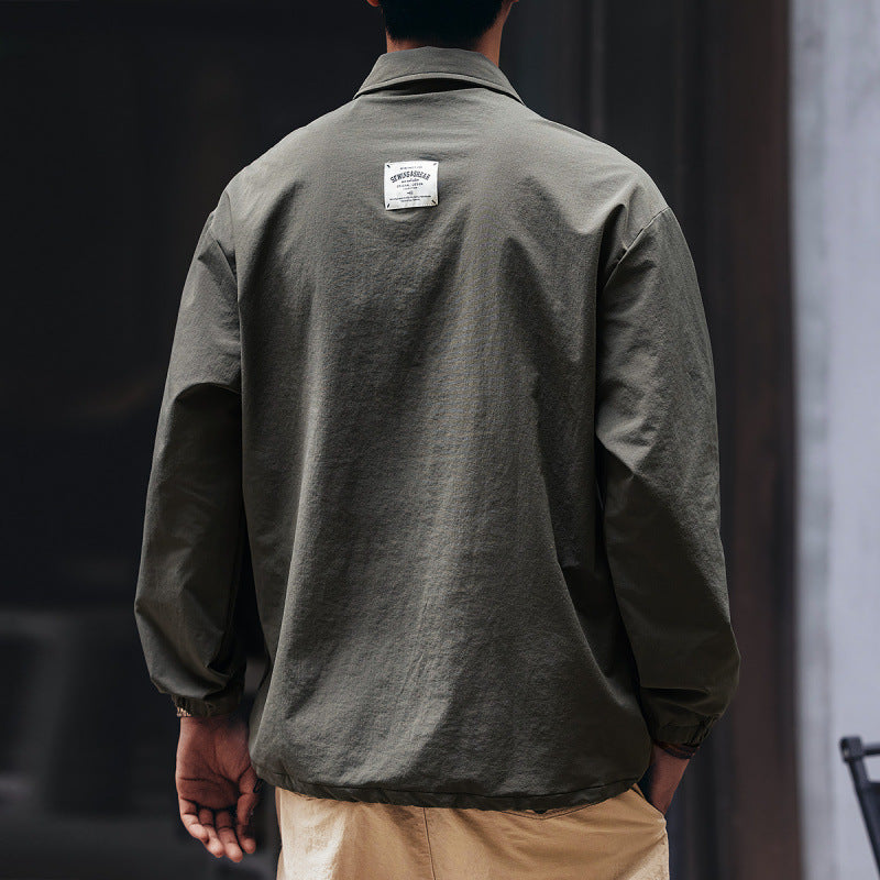 Herren Utility-Halbzip-Pullover mit Hemdkragen und Kängurutaschen Nord Taschen