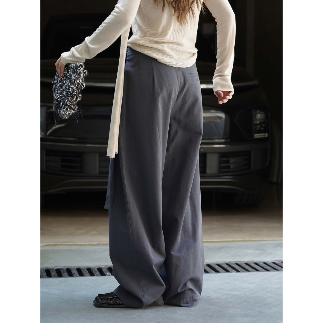 Damen Weite Wickel‑Hose mit D‑Ring‑Bund und Plissee-Detail Nord Taschen