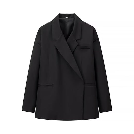 Damen Oversize-Kastenblazer mit schlichten Leistentaschen und weitem Revers Nord Taschen