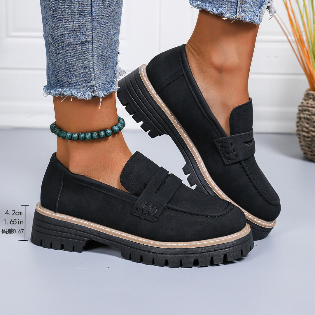 Damen Chunky Loafer mit grober Profilsohle und Faux‑Suede Obermaterial Nord Taschen