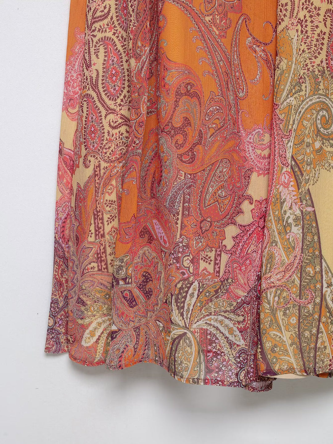 Damen Maxirock mit Paisley‑Print, fließendem A‑Linien‑Schnitt und Taillengürtel Nord Taschen