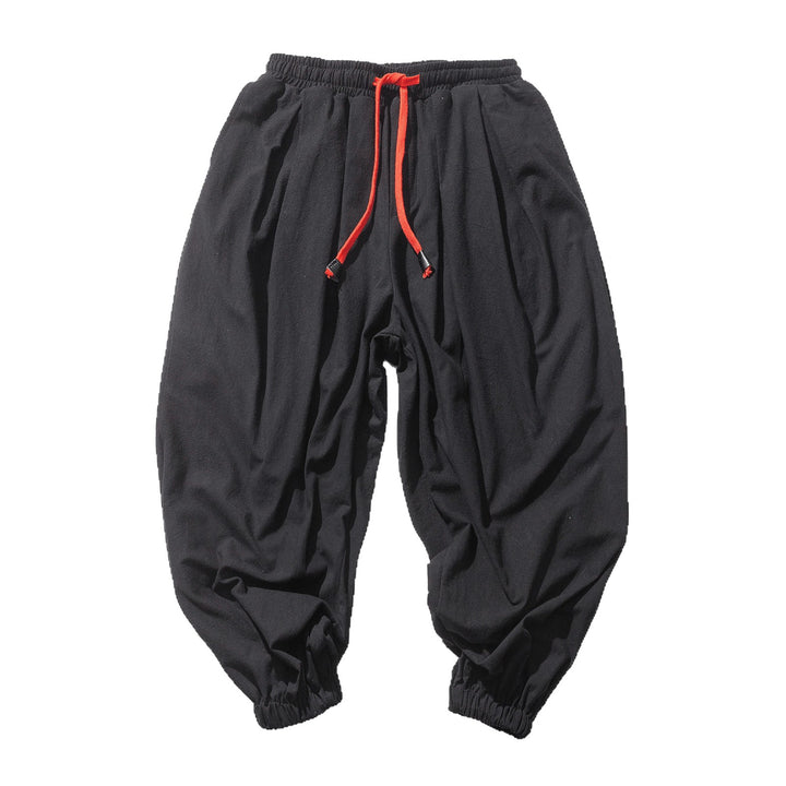 Herren ausgefallene Ballonhose im Haremstil mit Faltenwurf, elastischem Bund und Kordelzug Nord Taschen