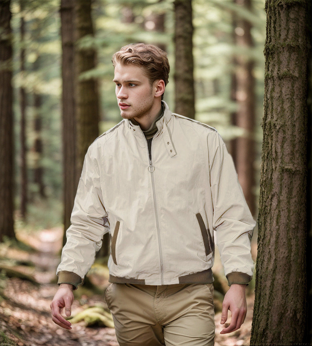 Herren Leichte Bomberjacke mit Stehkragen, Ring-Zipper und elastischem Saum Nord Taschen
