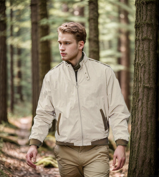 Herren Leichte Bomberjacke mit Stehkragen, Ring-Zipper und elastischem Saum Nord Taschen