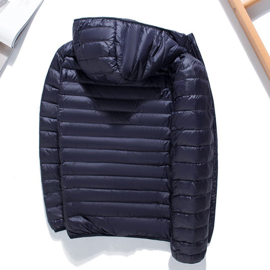 Herren Ultraleichte gesteppte Kapuzenjacke mit winddichter Mikrofaserfüllung Nord Taschen