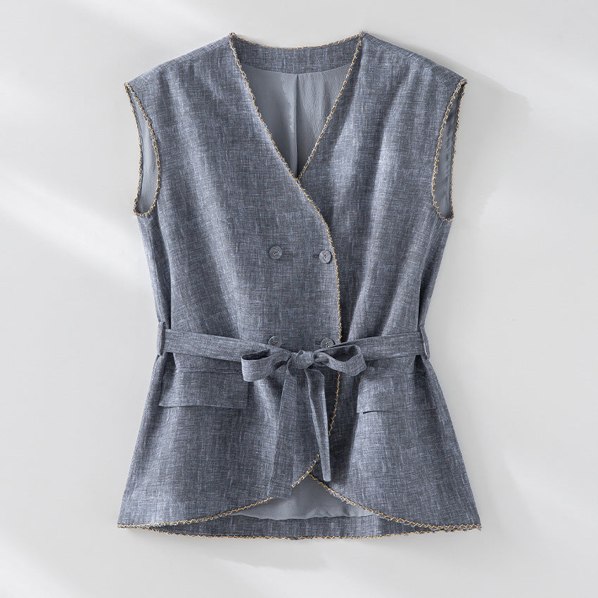 Damen Weite Plissee-Hose mit hohem Elastikbund und Relaxed-Fit Nord Taschen