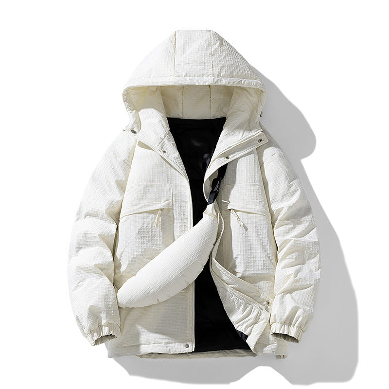 Herren Gepolsterter Ripstop-Parka mit Kapuze Oversize-Schnitt und integrierter Umhängetasche Nord Taschen