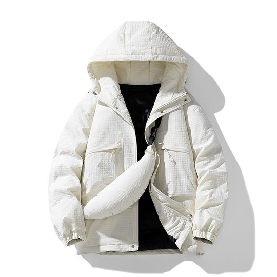 Herren Gepolsterter Ripstop-Parka mit Kapuze Oversize-Schnitt und integrierter Umhängetasche Nord Taschen