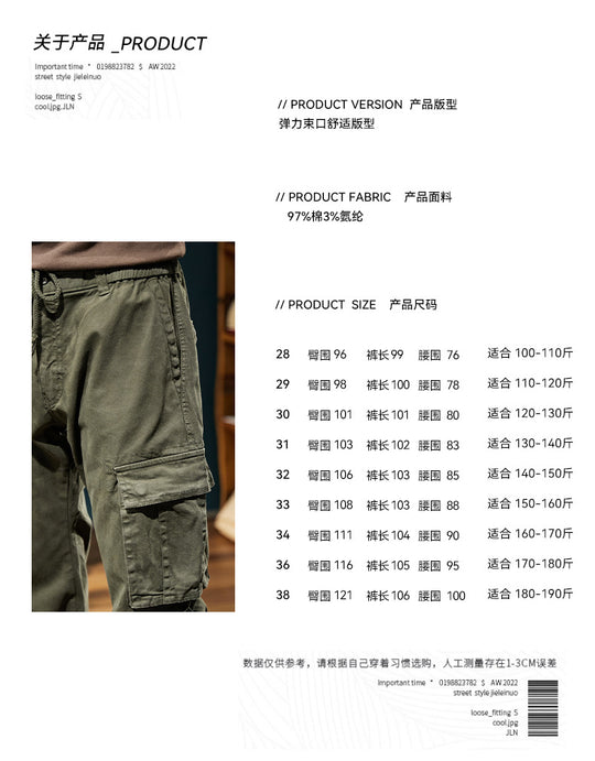Herren Urban‑Utility Relaxed‑Fit Cargo‑Jogginghose mit Tunnelzug und Mehrfach‑Taschen Nord Taschen