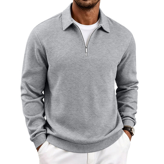 Herren Halbzip-Pullover mit geometrischer Waffelstruktur Nord Taschen