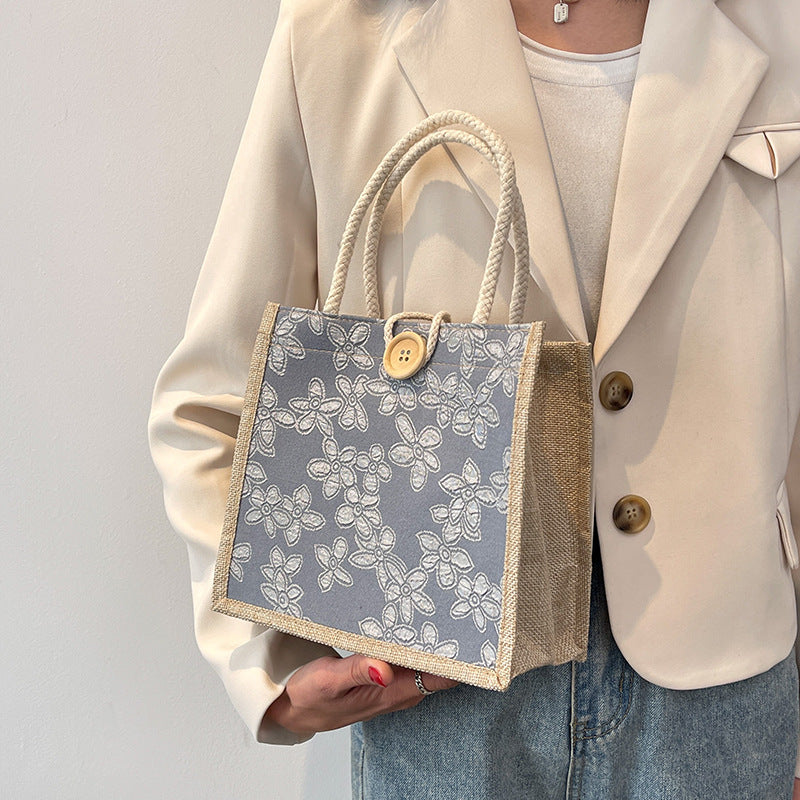 Damen Tasche mit floraler Stickerei und robusten Handgriffen Nord Taschen