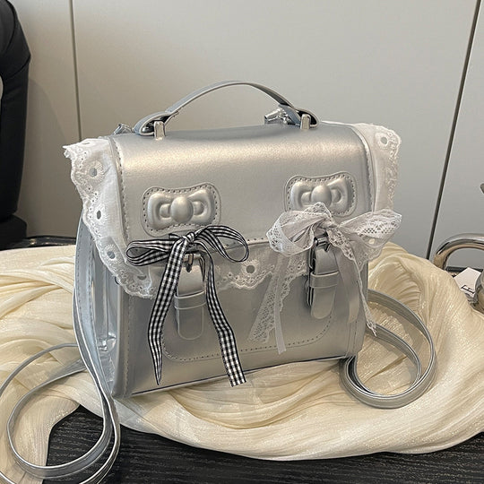 Damen Designer-Handtasche mit verspieltem Spitzen- und Schleifendetail Nord Taschen