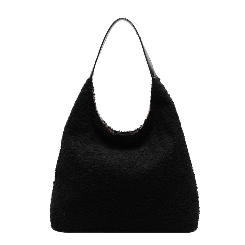 Damen Hobo-Tasche mit flauschigem Obermaterial und praktischem Tragegriff Nord Taschen