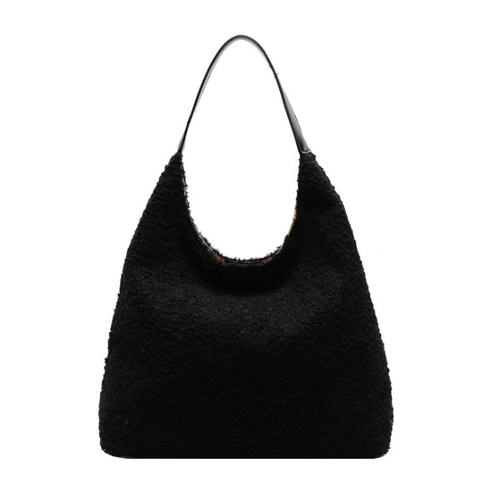 Damen Hobo-Tasche mit flauschigem Obermaterial und praktischem Tragegriff Nord Taschen