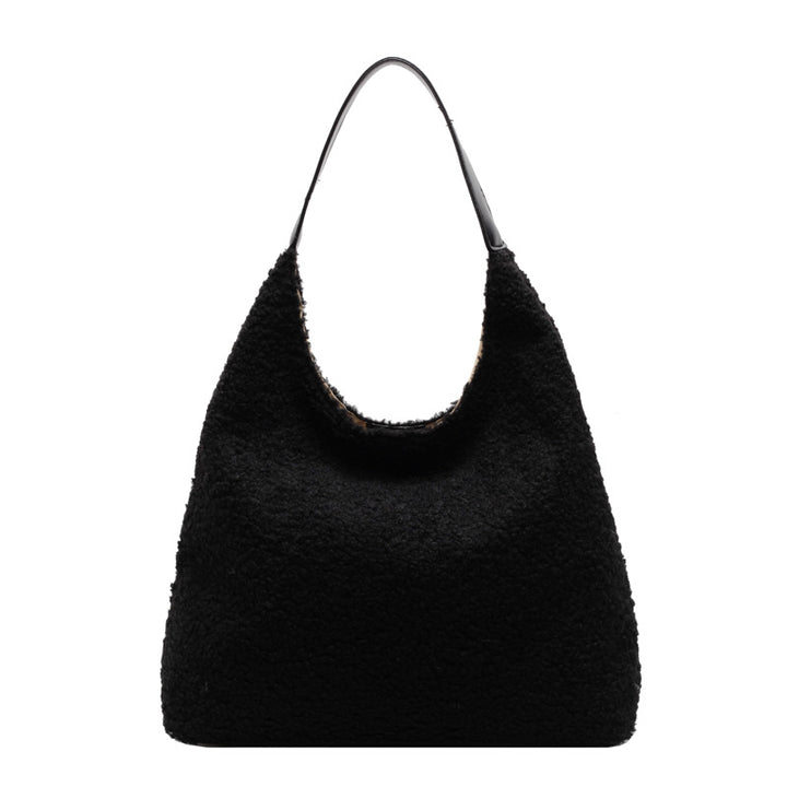 Damen Hobo-Tasche mit flauschigem Obermaterial und praktischem Tragegriff Nord Taschen