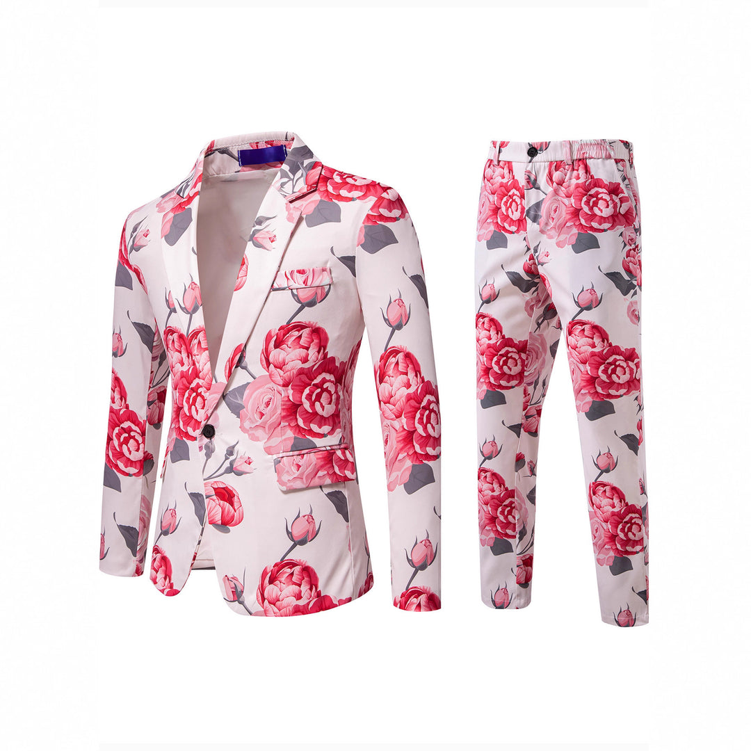 Damen Zweiteiliges Anzugset mit floraler Allover‑Print-Optik, tailliertem Sakko und schmaler Hose Nord Taschen