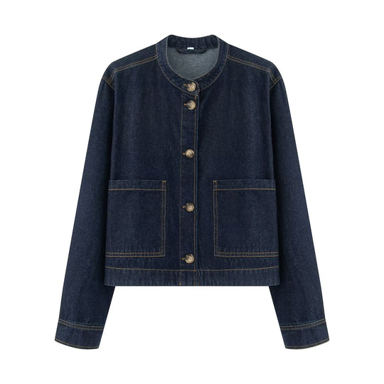 Damen Kurzjacke mit Stehkragen, Boxy‑Cropped Silhouette und aufgesetzten Taschen Nord Taschen