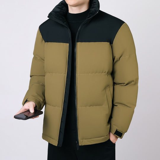 Herren Isolierte Winter-Steppjacke mit geometrischer Ton-in-Ton‑Steppung und hohem Stehkragen Nord Taschen