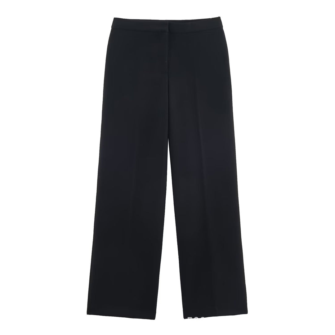 Damen Hochtaillierte Palazzo-Hose mit weitem Bein und glattem Bund Nord Taschen